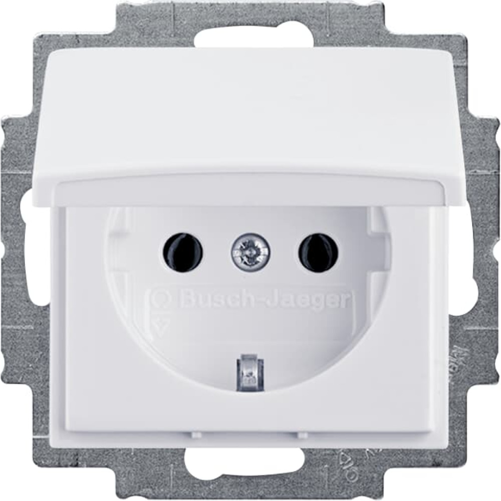 BASIC55 1-GANG SCHUKO SOCKET OUTLET WITH LID